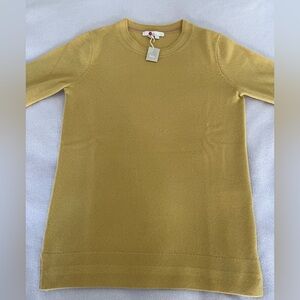 NWT Boden 100% Cashmere Crewneck Sweater--Honey Gold Color